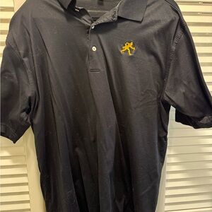 Wake Forest Peter Millar Black and Gold Polo Shirt